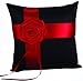 Hortense B. Hewitt Wedding Accessories Midnight Rose Ring Pillow, 8-Inch Square