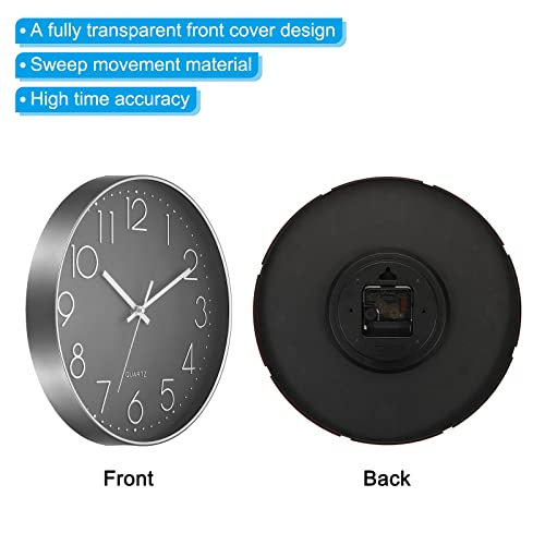 Reloj de pared analógico silencioso 12 pulgadas miniatura 4