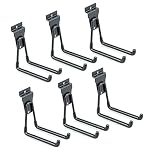 Slatwall Accessories, Black Slatwall Hooks, Garage Utility Hooks for Slatwall, 6 Pack Medium U Hook
