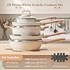 SODAY 12 Pcs Pots and Pans Set Non Stick, Cookware Sets White Granite Induction Cookware, Non-toxic Healthy Nonstick Kitchen Cooking Set with Frying Pan Set, Saucepans (PFAS/PFOA/PFOS Free) #1