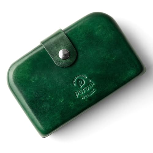 [PERONI FIRENZE] ペローニ ミニ財布 ミニウォレット BRIAR ダークブラウン ブラウン レッド グリーン ネイビー コインケース (BRIAR GREEN)