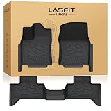 LASFIT Floor Mats for Toyota Tundra 2022-2026 Double Cab, Custom Fit All Weather Protection TPE Easy Clean Anti-Slip Floor Liners for Tundra 2022-2024 2025 2026 Front & Rear 2 Row Car Mats