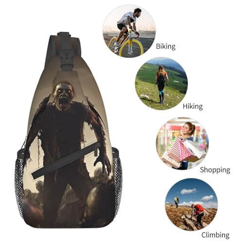 Mochila tipo Sling Bag unisex negra para viaje miniatura 5