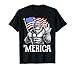 Bigfoot Merica Rock American Flag Patriotic 4th of July T-Shirt