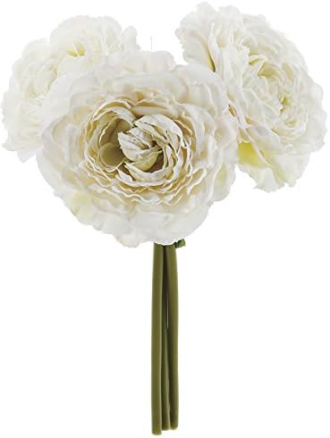Amazon Asca 造花 ラナンキュラスブーケ 1束3本 花径9cm ハニークリーム A 011h 造花 オンライン通販
