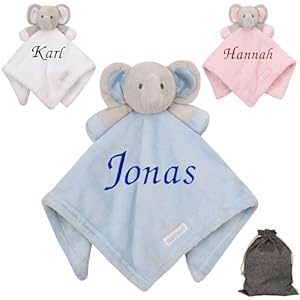 KDO MAGIC personalisiertes Baby Elefant Schnuffeltuch