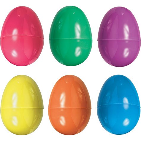 Jumbo Multi-Colored Fillable Eggs 6ct