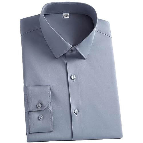 Chemise extensible et confortable pour hommes matière lisse manches longues