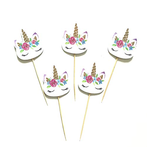24 Pcs Unicorn Cupcake Toppers Party Supplies Cake Decorating Insert Card Choose Children Birthday Party Wedding Cake Banner Decoration #TOP4
