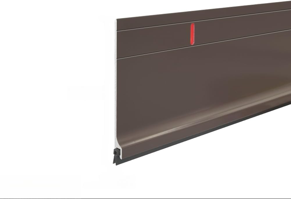 Metal Door Bottom Draft Stopper,39 Inch Aluminum Mice Blocker with Rubber Sweep Seal Strip,Soundproof Preventing Bugs Underdoor Sweep,Door Under Draught Excluder (Brown,39.37×3.35inch)