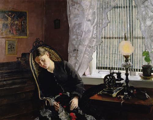 Impressions d'art mural de Christian Krohg : la couturière en affiche vintage haute définition