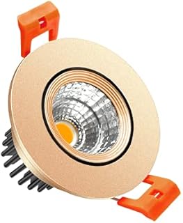 LightingWill LED Recessed Ceiling Lights Downlights 3W Dimmable Warm White 3000K-3500K CRI80 COB Directional Recessed Ceiling Light Cut-Out 2inch 60 Beam Angle 25W Halogen Bulbs Equivalent 4 Pack