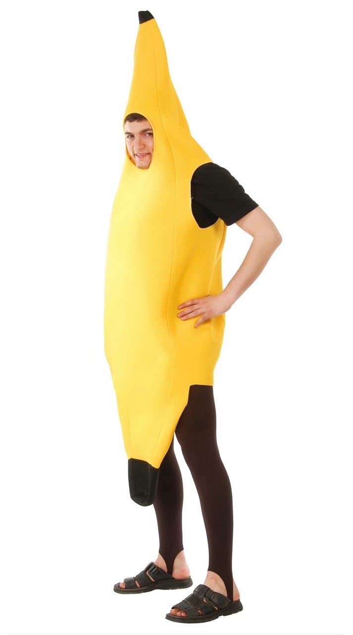 FIESTAS GUIRCA | Adult Banana Costume (42-44/L) - Fun Outfit for Stag Parties and Fruit-Themed Celebrations - Unisex Costumes for Carnival, Halloween, and Events - Silver