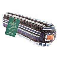 #DoYourYoga Zylinder Yogabolster mit Bio Buchweizenspelz (KBA), 68cm x 22cm, waschbarer Bezug aus Baumwolle & Polyester, Yogakissen Meditations-, Sitz-, Zafukissen für Yin Yoga - Style 11