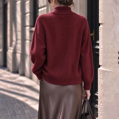 Mock Neck Sweater Women Cable Knit Warm Sweaters Business Casual Pullover - image 3