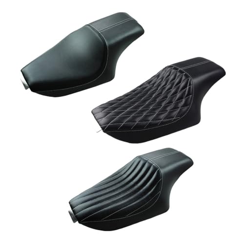 Asiento de motocicleta para Sportster XL 883 1200 con cojín doble de cuero negro 2