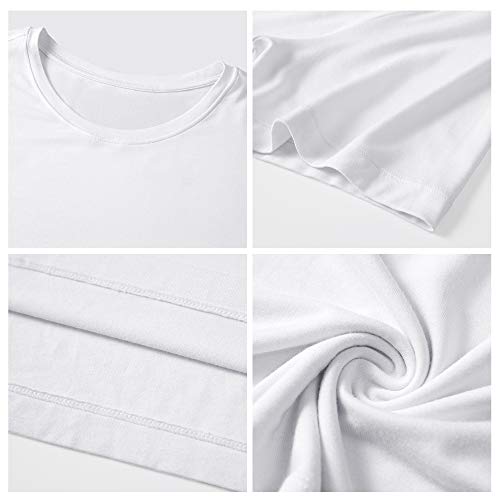 Colorfulleaf Men's Crew Neck Undershirts Bamboo Short Sleeve Tees Slim-Fit T-Shirts (White, Xl) #TOP4