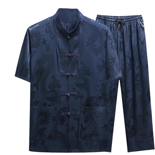 Ensemble tang pour homme en soie glacée style vintage à manches longues