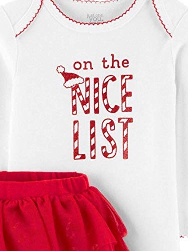Carter's Baby Girls' Nice List 2 Piece Outfit Set (3 Months) Red White2