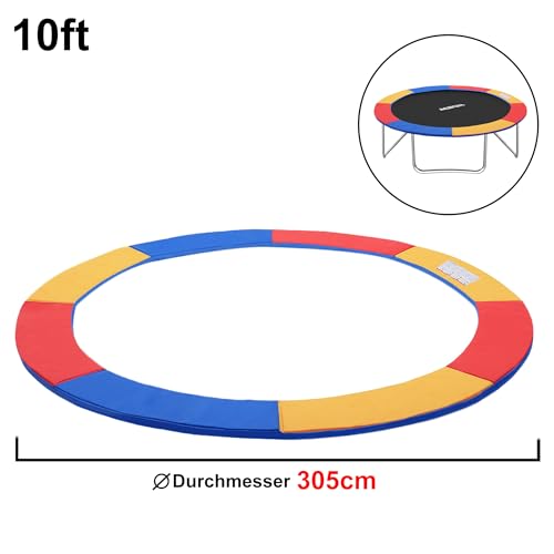 YRHome Housse de protection pour trampoline - Diamètre : 244 cm - 305 cm - 366 cm - Résistant aux UV - Résistant aux déchirures - Protection des bords - Accessoires de trampoline - Taille standard pour trampolines – Image 3