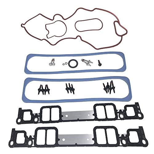Image of Partsflow Upper & Lower Engine Intake Manifold Gasket Set For Cadillac Escalade For Chevrolet Express For Chevrolet G30 For GMC Savana For GMC Yukon For Isuzu Npr For Workhorse Fastrack OE#615-305