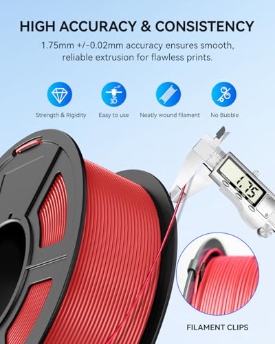 Image of JAYO PLA+ Filament 1.75mm, PLA Plus 3D Printer Filament 1.1KG, Dimensional Accuracy + /- 0.02mm, Neatly Wound Filament, Toughness 3D Printing Filament, 1.1 kg Spool(2.42 LBS), 363 Meters, PLA+ Black