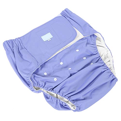 Pañal de tela para adultos, reutilizable, protección contra la incontinencia, ropa interior lavable para mujeres y hombres (morado claro)
