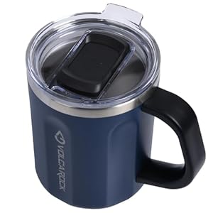 16oz Coffee Mug, Vacuum Insulated Camping Mug with Lid, Double Wall Stainless Steel Travel Tumbler Cup, Coffee Thermos Outdoor, Great for Any Beverage (Navy Blue)