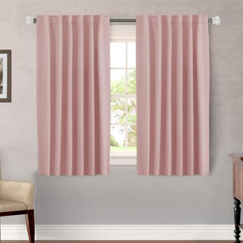 Image of H.VERSAILTEX Blackout Curtains Thermal Insulated Window Treatment Panels Room Darkening Blackout Drapes for Living Room Back Tab /Rod Pocket Bedroom Draperies (2 Panels, Baby Pink, 52 x 54 Inch)
