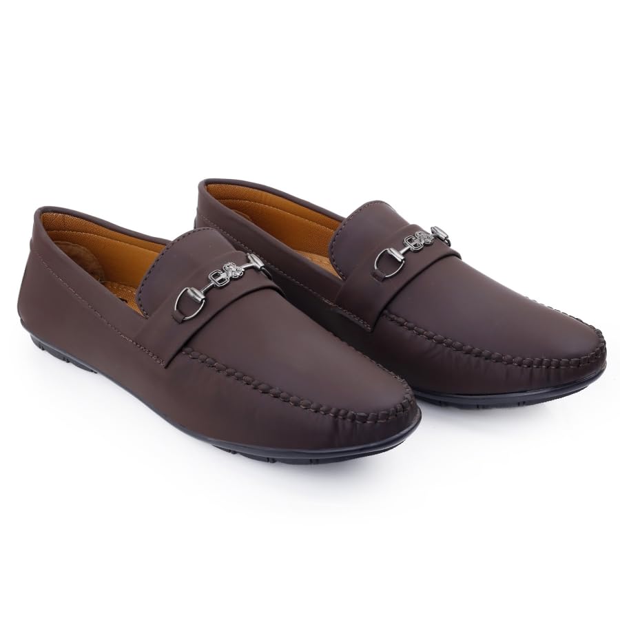 Image of WUGATTI Men's Leather Slip-On 100% Pure Leather Stylish Standard Casual Loafers