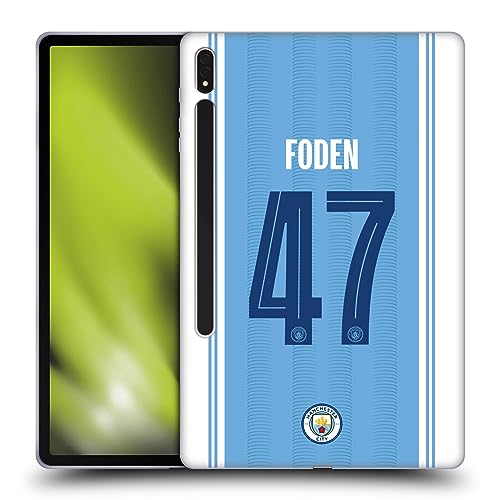 Head Case Designs Officially Licensed Manchester City Man City FC Phil Foden 2023/24 Players Home Kit Soft Gel Case Compatible with Samsung Galaxy Tab S8 Plus