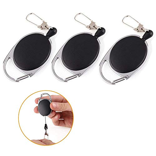 Preisvergleich Produktbild Limeow Schlüsselkette Einziehbare Schlüsselanhänger Ausziehbar Schlüsselanhänger Kre Beschriftbar Auto Schlüsselring Schlüssel Schlüsselband Schlüsselhalter Gürtelclip Schlüsselbund 3 Stück