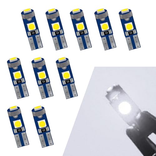 Ajxn 10 PCS Luz LED T5 para Instrumentos de Auto Blanco