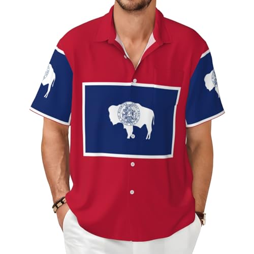 Chemise homme drapeau Wyoming tissu ultra doux et confortable pour l'été