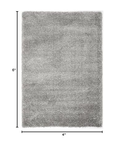 SAFAVIEH Area Rug 4x6 - California Shag Collection - Silver, Non-Shedding & Easy to Clean, Ultra Plush Thick Pile, Ideal for Living Room, Bedroom, Dining Space (SG151-7575)