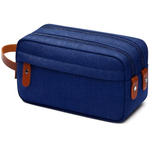 Necessaire Unissex Masculina Bolsa Para Viagem Trabalho Organizador Impermeável 2 Compartimentos Grande 2 Bolsos Organizadores (Azul)