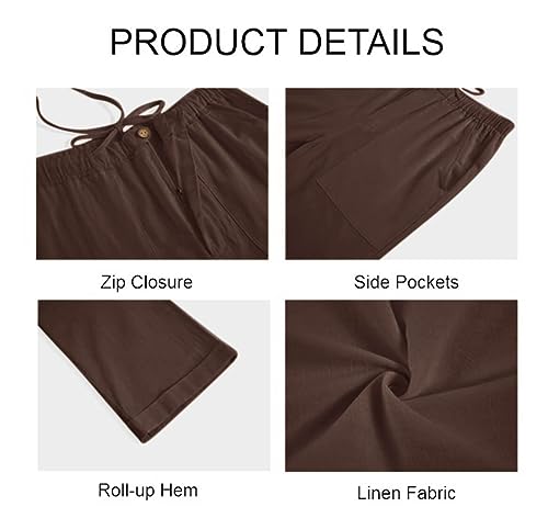 Image of Gafeng Mens Linen Pants Yoga Casual Beach Summer Harem Baggy Trousers