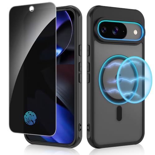 Ruky for Google Pixel 9 / Pixel 9 Pro Case Compatible with MagSafe, [with Privacy Screen Protector...