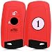 Produktbild kwmobile Autoschlüssel Hülle für BMW - Silikon Schutzhülle Schlüsselhülle Cover für BMW 3-Tasten Funk Autoschlüssel (nur Keyless Go) Startnummer 1 Design Schwarz Weiß Rot