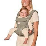 Ergobaby Omni Classic Baby Carrier Newborn to Toddler - Breathable Baby Carriers for Summer - All-Position Carrier with Lumbar Support (7-45 Pounds), Mesh, Soft Olive