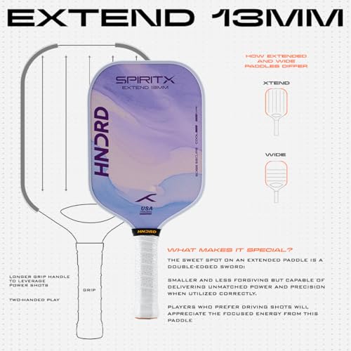 Image of Hundred Spirit X Flow Blast - Pickleball Paddle | 13mm Core | Wide Body Power Paddle | Enhanced Sweet Spot | Ideal for Beginners & Intermediate Players | Free Paddle Bag
