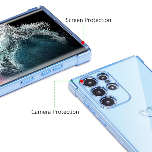 Coque Galaxy S22 Ultra anti-rayure bleue avec protection caméra intégrée