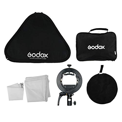 Godox Softbox 32"x32" with S2 S-Type Speedlite Bracket, Bowens Mount Soft Box Kit for Godox V1 AD400Pro AD200Pro AD200 V860II TT685II TT600 TT350