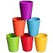 Klickpick Home Kids Plastic Cups, Set of 12 - 8 oz BPA-Free Drinking Cups Tumblers, Reusable, Dishwasher Safe, Bright Colored, Unbreakable Toddler Cups