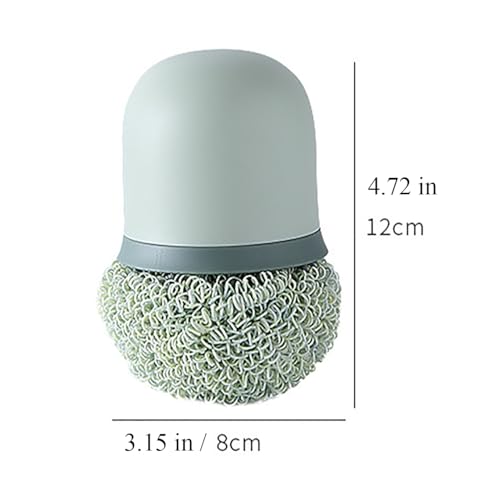 Image of Stainless Steel Wire Sponge Substitutes with Handle Non-Scratch Pot Scrubber Household Kitchen Cleaning Sponge for Non-Stick Pans, Dish, Metal Pot, Sink (Nordic Pink)