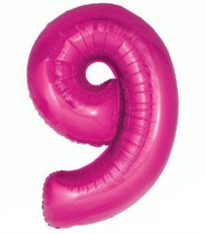 Oaktree Uk 603295 - Palloncino Gigante Numero 9, 76 Cm, Colore: Rosa