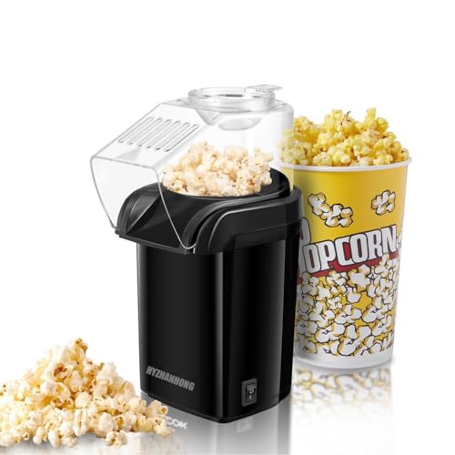 HYZHANHONG Mini Máquina De Palomitas De Maíz, Máquina Portátil De Palomitas De Maíz, Máquina De Palomitas De Aire Rápida, Fácil De Usar, para Familias con Fiestas, Negro