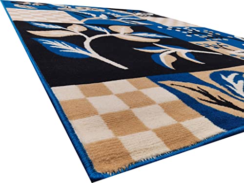 Image of Home Decore Acrylic Carpet for Your Living Room & Drawing Room Aywhere in Your Home (180X240 Blue Colour)- 6x8 Feet