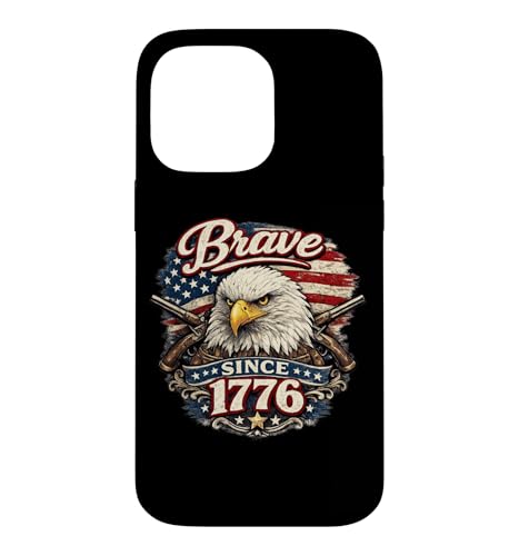 Brave Since 1776 Patriotic Eagle USA 7��4�� ���B���e�[�W 1776�N �A�[�g �X�}�z�P�[�X iPhone 14 Pro Max �p