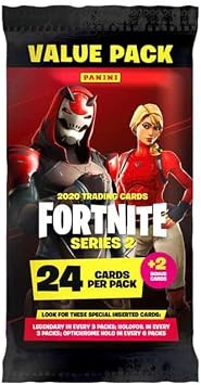 Panini FORTNITE TC Series 2 Pochette Value Pack 24 2 Cartes Bonus Trading Card Fat, Auditor's Target Value,Fat Pack